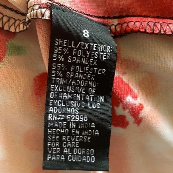 Vintage 🧚♀️Scarlett multicolour floral short sleeve midi dress size 8 - Picture 9 of 12